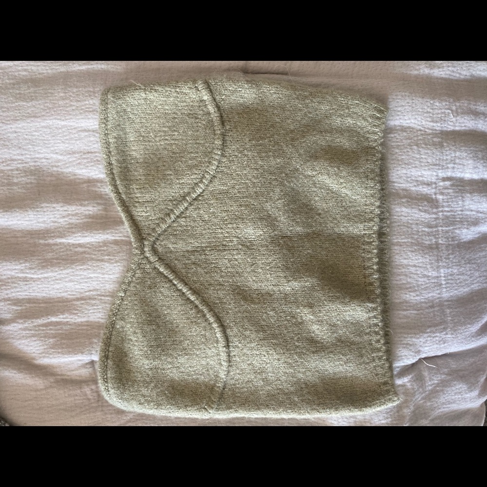 Zara: Green knit tube top with bustier detail NEVER WORN
